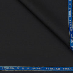 Suit Fabric Raymond Super 35% Wool Blended Stretchable Plain Color Crow Black