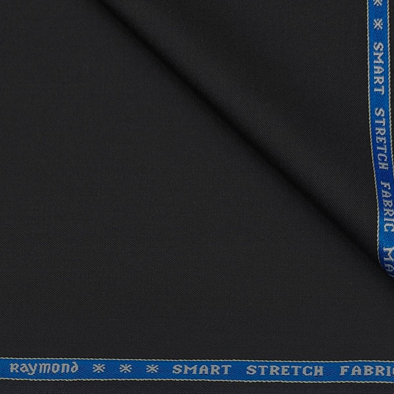 Suit Fabric Raymond Super 35% Wool Blended Stretchable Plain Color Crow Black