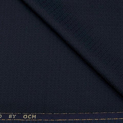 Blazer Fabric OCM Super 100s count Wool Blended Broad Dobby Colour Midnight Blue