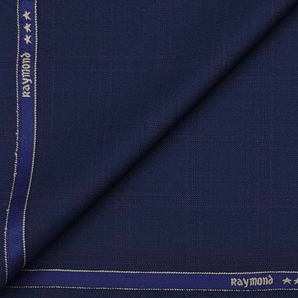 Blazer Fabric Raymond  check Poly Viscose Colour Royal Blue
