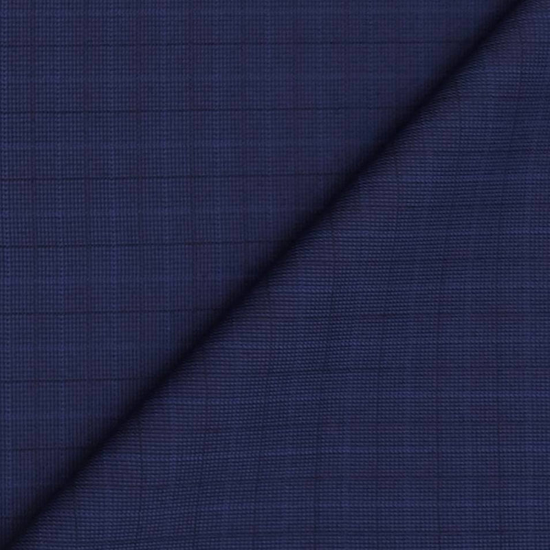 Blazer Fabric Raymond Poly Viscose Mild check Colour Azure Blue