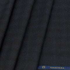 Blazer Fabric Graviera Poly Viscose Check Colour Bluish Grey