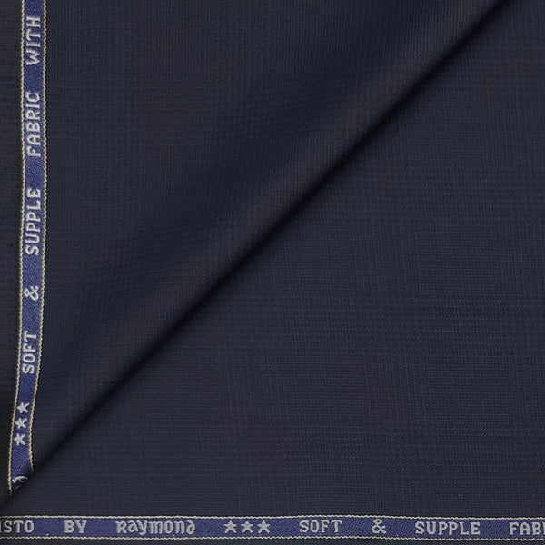 Blazer Fabric Raymond Poly Viscose Mild check Colour Indigo Blue