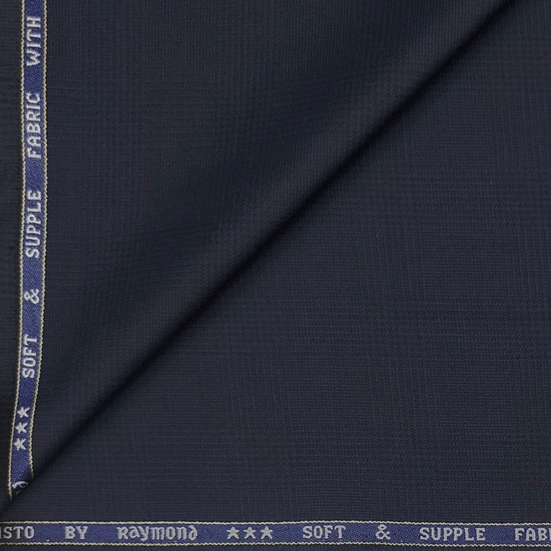 Blazer Fabric Raymond Poly Viscose Mild check Colour Indigo Blue
