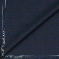 Blazer Fabric Raymond Poly Viscose Broad Check Colour Space Blue