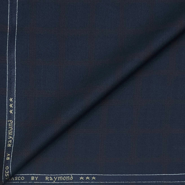 Blazer Fabric Raymond Poly Viscose Broad Check Colour Space Blue
