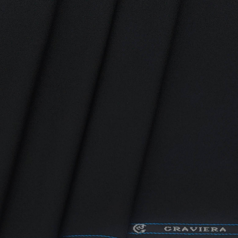 Blazer Fabric Graviera Poly Viscose Plain Colour Black
