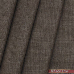 Blazer Fabric Graviera Poly Viscose Mild Check Colour wood Brown