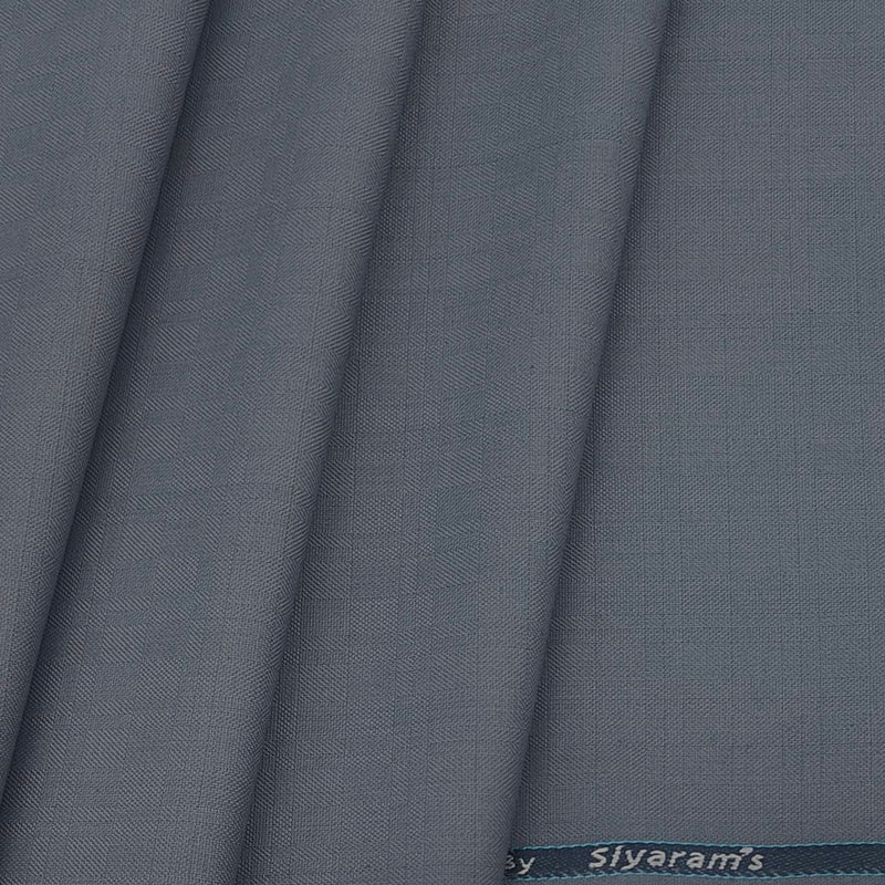 Blazer Fabric Siyaram Poly Viscose Mild Check Colour Silver Grey