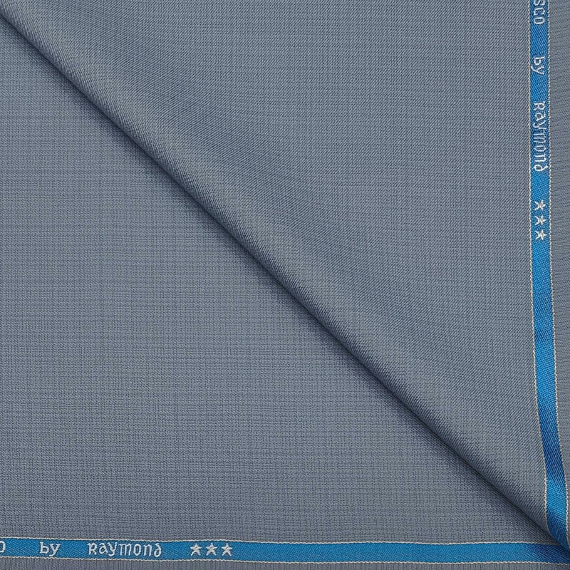 Koti Fabric Raymond Poly viscose Mild Check Colour Silver