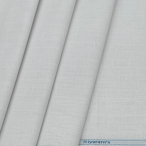 Koti Fabric Siyaram Cotton Blended Slub Colour White