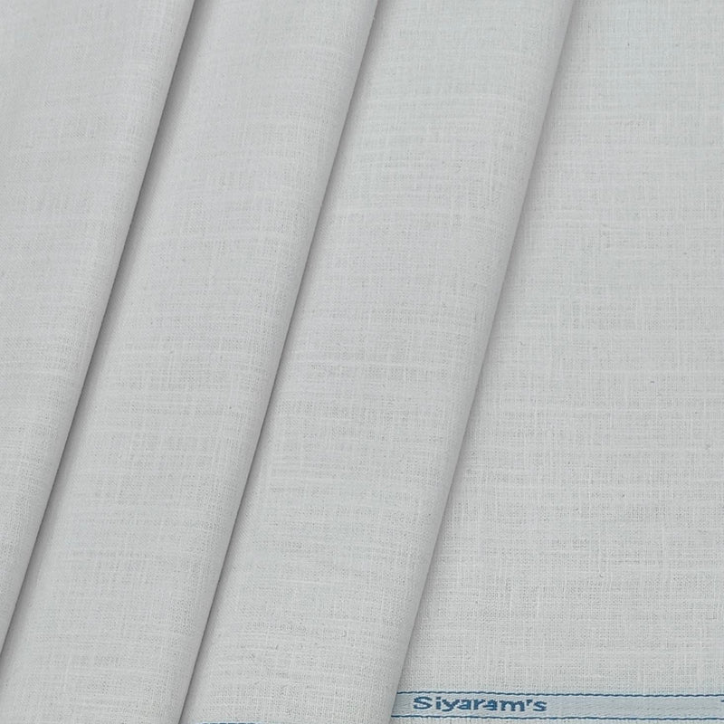 Koti Fabric Siyaram Cotton Blended Slub Colour White