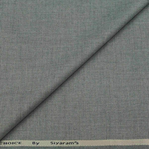 Koti Fabric Siyaram Poly Viscose Pin Check Colour Elaichi Green