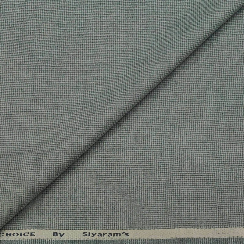 Koti Fabric Siyaram Poly Viscose Pin Check Colour Elaichi Green