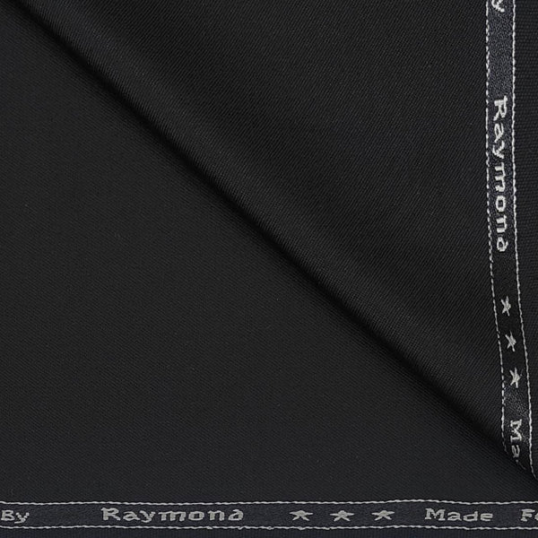 Koti Fabric Raymond Poly viscose Plain Colour Soot Black
