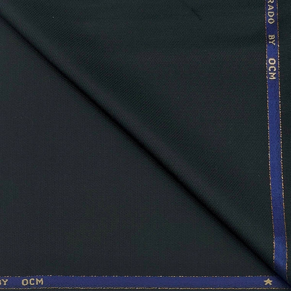 Koti Fabric OCM Super 100s Count Wool Blended Dotted Colour Dark Green