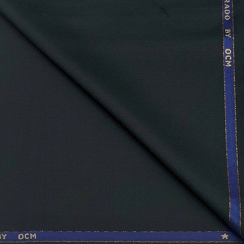 Koti Fabric OCM Super 100s Count Wool Blended Dotted Colour Dark Green