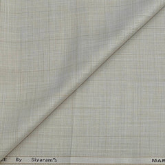 Koti Fabric Siyaram Poly Viscose Check Colour Beige
