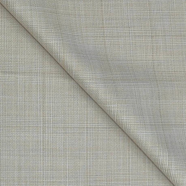 Koti Fabric Siyaram Poly Viscose Check Colour Beige