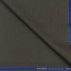 Koti Fabric Raymond Wool Blended Mild Check Colour Brown