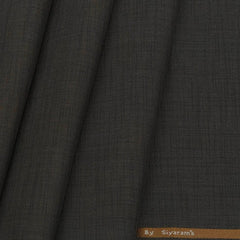 Fabric Siyaram Poly Viscose Self Slub Colour Dark Brown