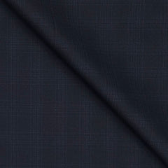 Koti Fabric Siyaram Poly Viscose Mild Check Colour Space Blue