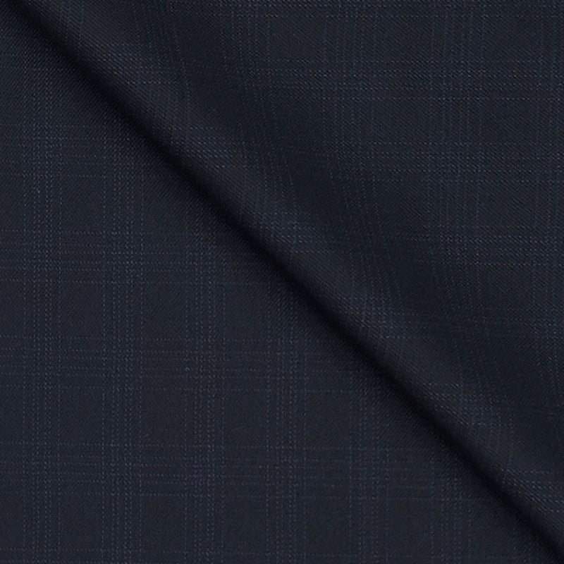 Koti Fabric Siyaram Poly Viscose Mild Check Colour Space Blue