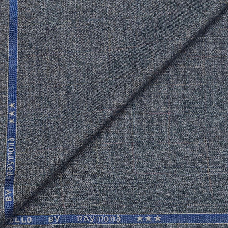 Koti Fabric Raymond Poly viscose Self Slub Colour Dark Silver