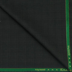 Koti Fabric Raymond Poly Viscose Mild Check Colour Seaweed Green