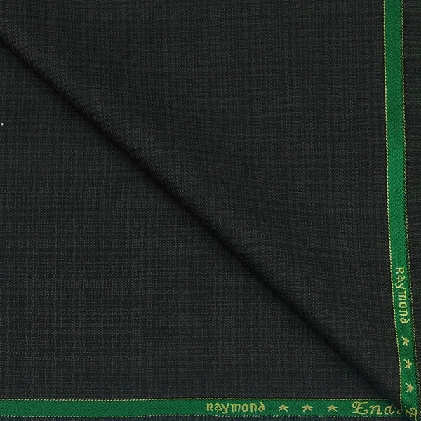 Koti Fabric Raymond Poly Viscose Mild Check Colour Seaweed Green