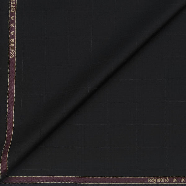 Koti Fabric Raymond Wool Blended Mild Check Colour Crow Black