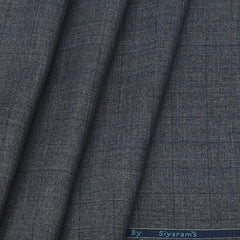 Koti Fabric Siyaram Poly Viscose Check Colour Greyish Blue