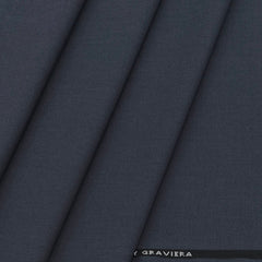Trouser Fabric Graviera 4Way Lycra Premium Plain Colour Agean Blue