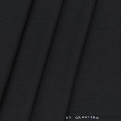 Trouser Fabric Graviera 4Way Lycra Premium Plain Colour Black
