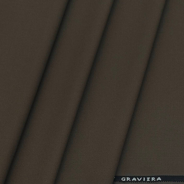 Trouser Fabric Graviera 4Way Lycra Premium Plain Colour Coffee Brown
