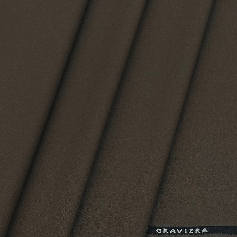 Trouser Fabric Graviera 4Way Lycra Premium Plain Colour Coffee Brown