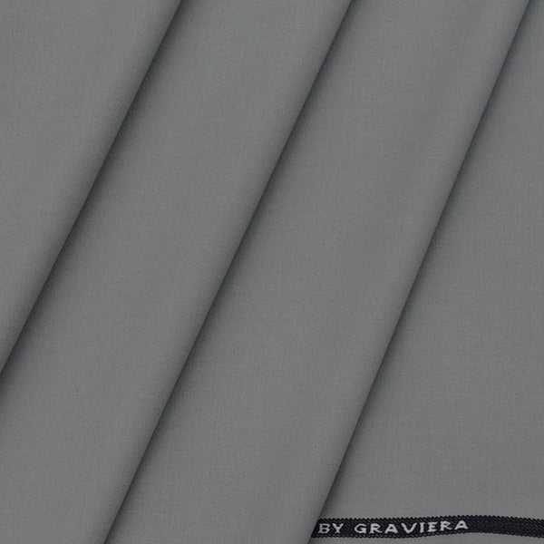 Trouser Fabric Graviera 4Way Lycra Premium Plain Colour Fossil Grey