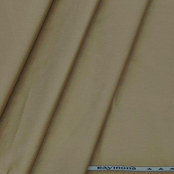Trouser Fabric Raymond Pure Cotton Plain Lycra Color Tan Brown