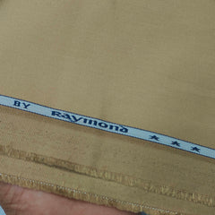 Trouser Fabric Raymond Pure Cotton Plain Lycra Color Tan Brown