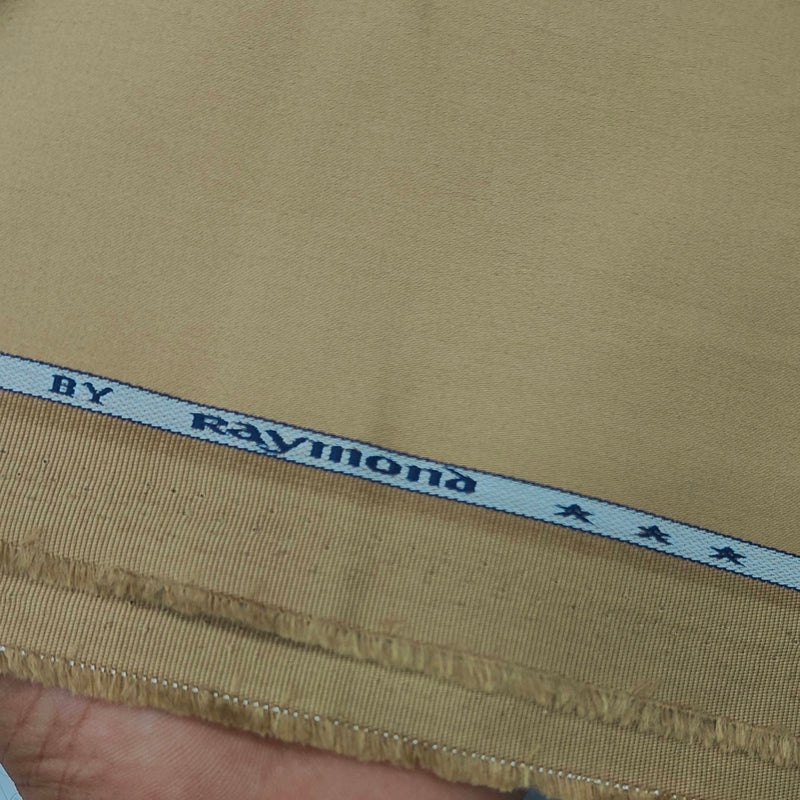 Trouser Fabric Raymond Pure Cotton Plain Lycra Color Tan Brown