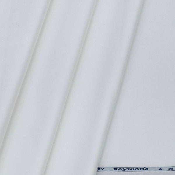 Trouser Fabric Raymond Pure Cotton Plain Lycra Color Off White