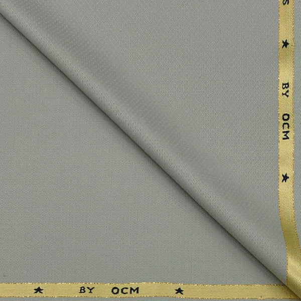 Trouser Fabric OCM Super 100s Wool Blended Dobby Colour Fossil Grey
