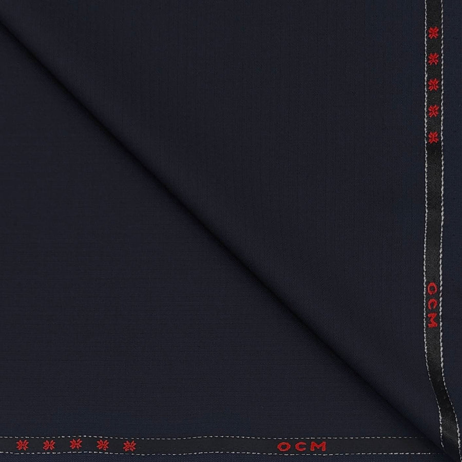 Trouser Fabric OCM Super 100s Wool Stretchable Blended Pin Lining Colour Midnight Blue