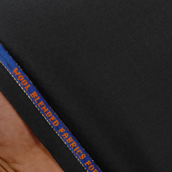 Trouser Fabric OCM Wool Blended Check Jacquard Colour Black