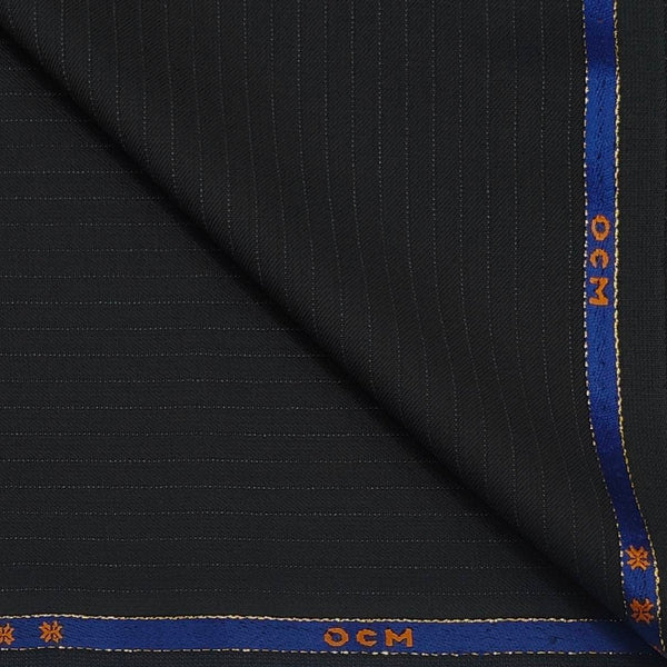 Trouser Fabric OCM Wool Blended Lining Colour Crow Black