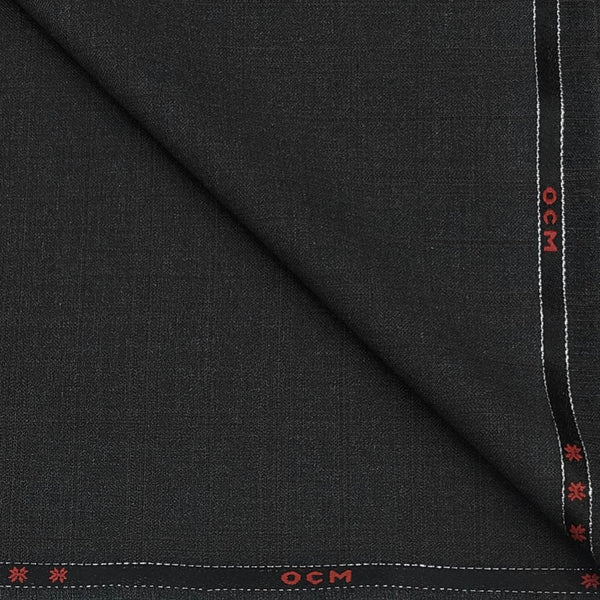 Trouser Fabric OCM Super 100s Wool Stretchable Blended Worsted Check Colour Charcoal Grey