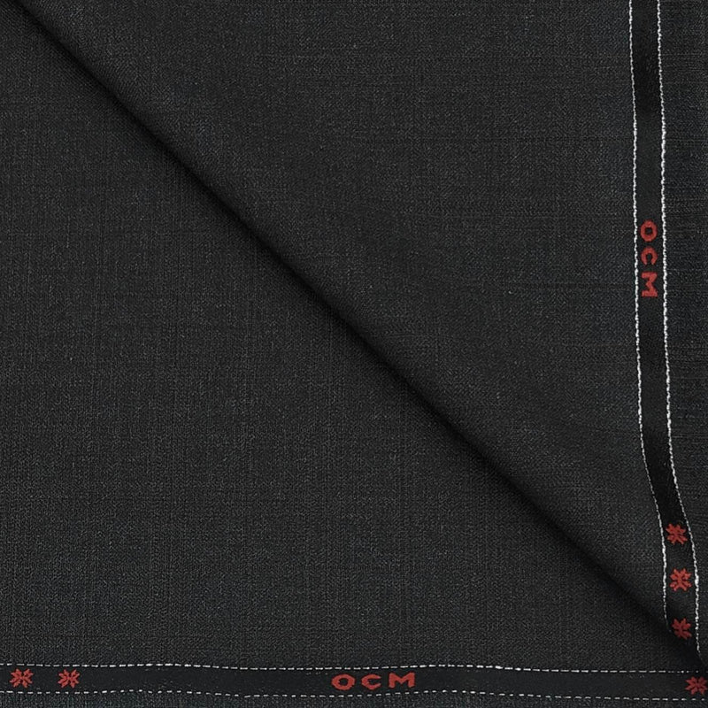 Trouser Fabric OCM Super 100s Wool Stretchable Blended Worsted Check Colour Charcoal Grey