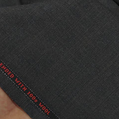 Trouser Fabric OCM Super 100s Wool Stretchable Blended Worsted Check Colour Charcoal Grey
