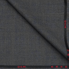Trouser Fabric OCM Super 100s Wool Stretchable Blended Worsted Check Colour Lava Grey