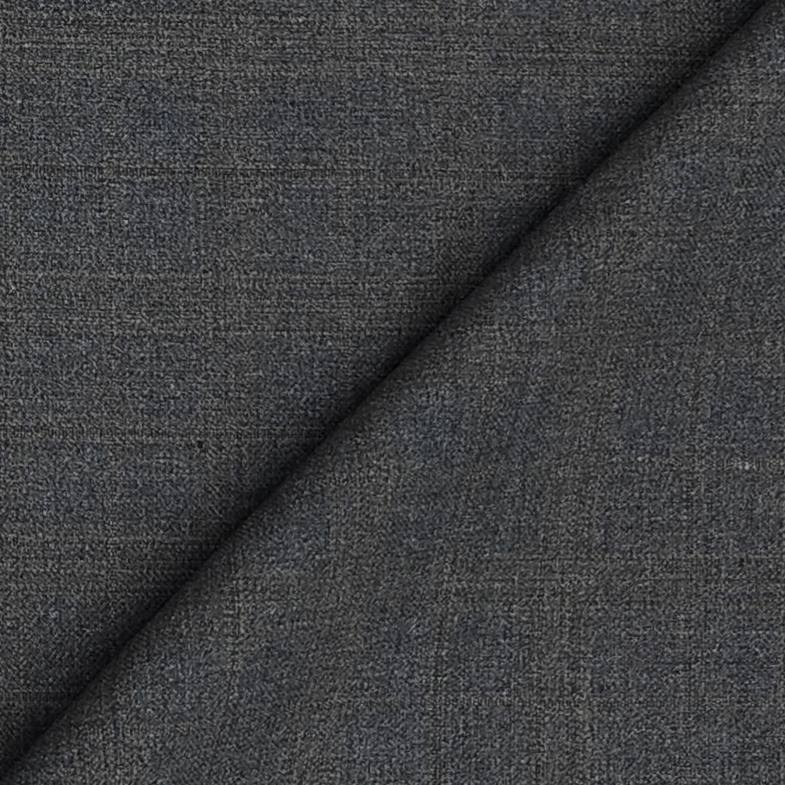 Trouser Fabric OCM Super 100s Wool Stretchable Blended Worsted Check Colour Lava Grey